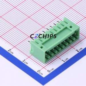 KF2EDGV-2.54-9P Plug-in Terminal Block Through hole,P=2.54mm Connector Board-to-Board / Socket - Closed 1x9P 2.54mm Green - Product Image 1