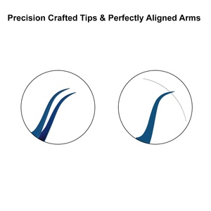 Pince à épiler pour extensions de cils en forme de L à 45/90 degrés, sans fibres, couleur rose diamant, pour volume, marque privée - Product Image 2