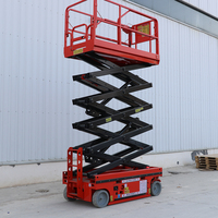 Nouvelle plateforme élévatrice mobile autopropulsée à ciseaux hydrauliques de 12 m, alimentée par batterie, 2,43x1,22x2,28 m, montée sur véhicule