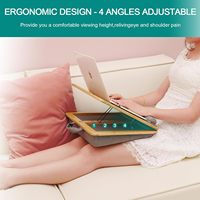 Bureau d'appoint à angle réglable avec plateau en bambou rafraîchissant et coussin confortable