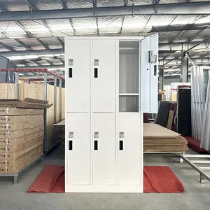 Armoire de rangement en métal à 6 portes, casier de salle de sport en acier KD à vendre