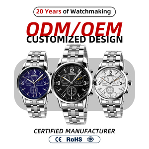 Skmei 9070 Reloj de Cuarzo de Lujo y Encanto de Moda para Hombre, Caja de Aleación, Esfera de Puntero de 38 mm, Correa de Cuero, Diseño de Logotipo Personalizado, Resistente al Agua - Product Image 2