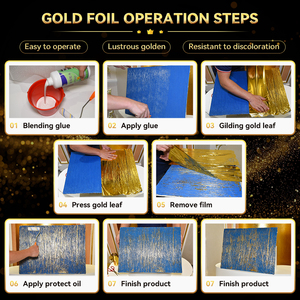 Vente chaude Rouleau Imitation Feuille D'or Imitation Feuille D'or pour Dorure Artisanat Décoration à Vendre - Product Image 4