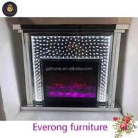 Tables console miroir avec cheminée électrique avec lumière led
