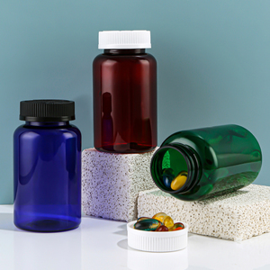 Nhà Máy Trực Tiếp Giá Rẻ Giá Nhỏ Cấp Thực Phẩm Thuốc Có Thể <span class=keywords><strong>Jar</strong></span> Nhựa 250Ml Chai Pet Với Vít Màu Trắng Hoặc Màu Đen Cap Nhựa <span class=keywords><strong>Jar</strong></span> - Product Image 3