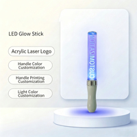 Bâton lumineux LED 15 couleurs en plastique avec télécommande, à changement de couleur, motif logo personnalisé, accessoire de soutien pour fans, à tenir à la main