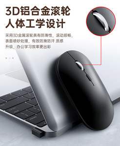 เมาส์ไร้สายแบบชาร์จได้บางเฉียบ 3 ปุ่ม สำหรับมือขวา พร้อมตัวรับสัญญาณ USB สาย Type C สำหรับแล็ปท็อป - Product Image 3