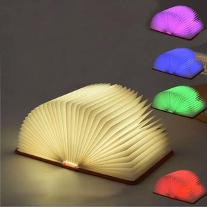 3D Creative LED Night Light USB Recharge 5 Colors Folding Book Light Wooden RGB <b>Table</b> Lamp Home Desk Decoration for Kids Gift - Product Image 1