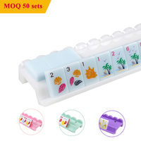 Support et poussoir en acrylique blanc de qualité A, 160 tuiles, 20 pouces, présentoir de jeu de Mahjong festonné