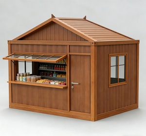 Quiosco <span class=keywords><strong>de</strong></span> <span class=keywords><strong>Madera</strong></span> Prefabricado <span class=keywords><strong>de</strong></span> 12 pies con Ventana <span class=keywords><strong>de</strong></span> Servicio Plegable para Comercio Minorista - Product Image 1