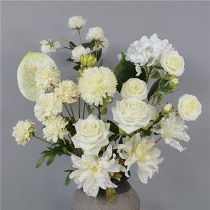 Arreglo Floral Artificial de Rosas Blancas, Peonías, Hortensias y Orquídeas, Camino de Mesa Floral para Decoración de Arco de Boda, Columna o Pasillo - Product Image 4