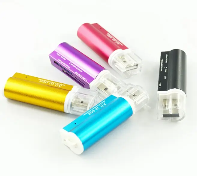 All In One multifunction aluminium Lighter Shaped USB2.0 SD Card Reader