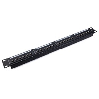 Panel de Conexiones Blindado Cat6A de 1U y 24 Puertos, Panel de Conexiones de Cable de Red RJ45 STP, Panel de Conexiones Modular de Primera Calidad para Montaje en Rack de 19 Pulgadas