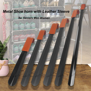 Corne à chaussures à long manche en métal poignée ergonomique seniors hommes femmes bord lisse corne de botte Durable chaussure cuillère aide - Product Image 3
