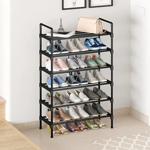 Zapatero Metálico Combinado Americano en Existencia, Zapatero Sencillo para el Hogar, Zapatero con Protección Contra el Polvo, Zapatero con Puerta - Product Image 6