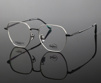 Shenzhen Retro lunettes rondes en titane de haute qualité, lunettes à mémoire de forme, monture optique ronde en titane, lunettes pour les yeux