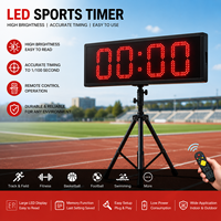Compteur sportif numérique LED sans fil 6 pouces à 4 chiffres avec télécommande, compteur électronique portable pour l'entraînement des entraîneurs