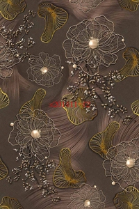 Polyester 75 Doux et lisse Chiffon perlé Impression numérique personnalisée de motifs abstraits de petites fleurs pour robe de femme Écharpe Tissu - Product Image 2