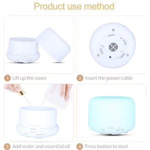 Difusor de Aromas Muji de 500 ml, Blanco, con Alimentación USB, Luz y Control de Vaporización para Uso Doméstico - Product Image 3