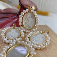 Pendentif en perle d'eau douce très joli, Mère de Dieu MOP, pendentif en perle à la mode