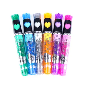 4 Warna Hot Penjualan Private Label Populer Shimmer Warna-warni Hologram Glitter Tato Gel Tinta Pena