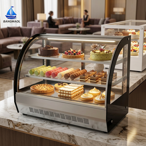 Vetrina Refrigerata ad Alta Efficienza per <span class=keywords><strong>Torte</strong></span>, Espositore da Banco con Vetro Curvo per Pasticceria, Vetrina Refrigerata per Dessert - Product Image 1