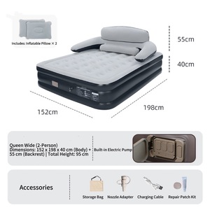 Colchón Inflable Resistente Multicolor con Respaldo, Nuevo Mueble para el Hogar, Ideal para Estar Cómodo en el Parque - Product Image 4