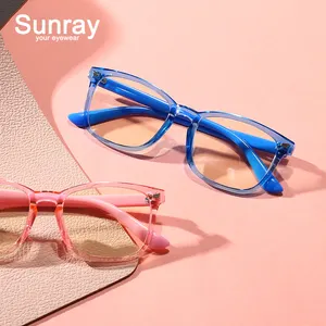 Sunray sıcak satış toptan promosyon mavi Ray gözlük cam kızlar için küçük kız güneş gözlüğü