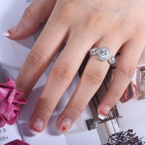 Elegant Openwork Engagement Ring for Women Silver Tone Wedding Fashion Finger Accessory Gift - Product Image 2