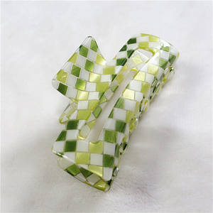 กิ๊บหนีบผม PVC อะซิเตท,ที่หนีบผมประดับตารางหมากรุกยอดนิยม - Product Image 5