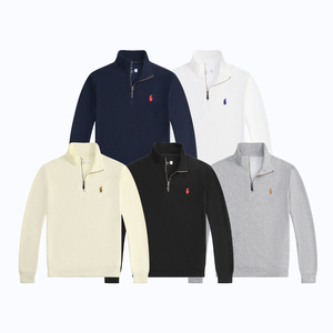 Suéteres <span class=keywords><strong>de</strong></span> punto personalizados <span class=keywords><strong>de</strong></span> algodón con bordado <span class=keywords><strong>de</strong></span> lujo RL Ralphes, estilo casual con cremallera <span class=keywords><strong>de</strong></span> un cuarto, tipo <span class=keywords><strong>polo</strong></span> para <span class=keywords><strong>hombre</strong></span> - Product Image 1