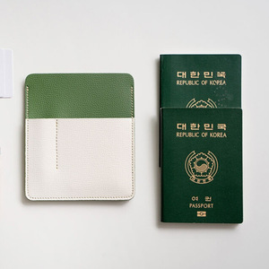 Porta pasaportes de cuero PU de estilo coreano minimalista con bloques de color, organizador de documentos multifuncional creativo, portátil para viajes. - Product Image 3