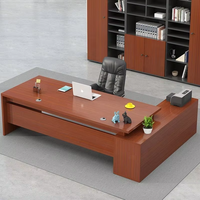 Nouvelle arrivée : mobilier de bureau commercial moderne, bureau de direction en bois grainé avec armoire latérale pour bureau de direction