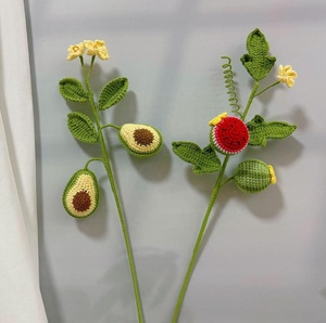 Bouquet di filato creativo all'uncinetto fatto a mano di frutta <span class=keywords><strong>e</strong></span> verdura, Durian, uva, Loquat, Yangtao, cachi, Mango, pesca, zucca - Product Image 4