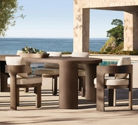 BRONTE Nouveau Design Usine Vente à Chaud Style Meilleur Prix Coussin Rembourré en Aluminium Fauteuils de Salle à Manger Sans Bras avec Cadre en Métal