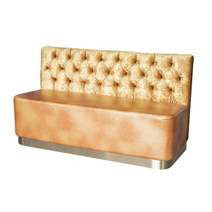 مقاعد مطعم حديثة صفراء في كندا، أريكة طعام خشبية فاخرة للمقاهي ومحلات القهوة - Product Image 1