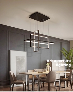 Lámpara colgante de techo <span class=keywords><strong>Rectangular</strong></span>, luz <span class=keywords><strong>LED</strong></span> moderna para <span class=keywords><strong>cocina</strong></span>, comedor, sala de estar y dormitorio - Product Image 2