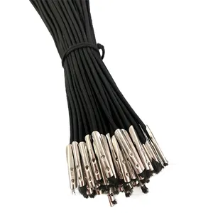 Kustom karet hitam putih tali bulat nilon lembut anyaman bulat elastis kabel besar elastis