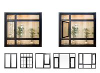 Ventana Abatible de Aluminio con Rotura de Puente Térmico, Vidrio de Alta Resistencia Insonorizado para Exteriores de Viviendas y Apartamentos