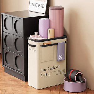 Yoga Mat Storage Basket Foldable Fabric Bin Rectangle Eco-Friendly For Living Room Organization - Product Image 4