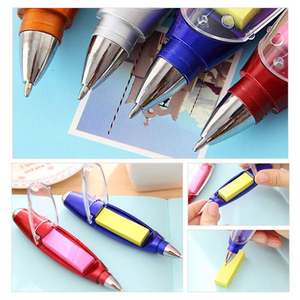 Multifunctional Ballpoint Pen LED Light 1.0mm Plastic Stationery <b>Sticky</b> <b>Notes</b> Lanyard for School Office Supplies - Product Image 3