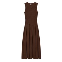 TAOP&ZA Nouvelle Robe Midi Décontractée Style Européen et Américain Printemps 2026 Col Rond Sans Manches Nid d'Abeille 3152360