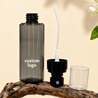 Emballage cosmétique de luxe 120 ml 100 ml 80 ml 60 ml 30 ml, flacon pulvérisateur en plastique transparent noir pour le soin de la peau