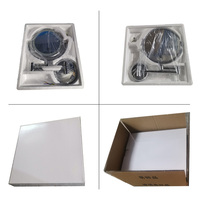 Modern Hotel Bathroom Brass 6inch Retractable Arm Foldable 3x Times Double-sided Lighted Vanity Shower Magnifying Makeup Mirror