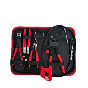 Plowing Automotive Pipe Clamp Pliers 4 Piece Set High Carbon Steel Red Zipper <b>Bag</b> Auto Repair <b>Tool</b> <b>Kit</b> - Product Image 5