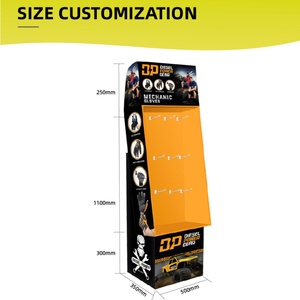 Eco-friendly Supermarket Floor <b>Display</b> Rack Customizable Foldable Recycled Cardboard Stand Peg <b>Hooks</b> for Hanging Electronic - Product Image 3