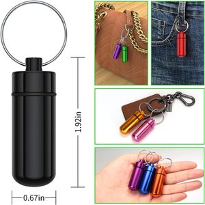 Petites boîtes à pilules portables avec porte-clés, organisateurs de pilules en aluminium étanches, mini boîtes métalliques, contenants de rangement de médicaments de poche - Product Image 5