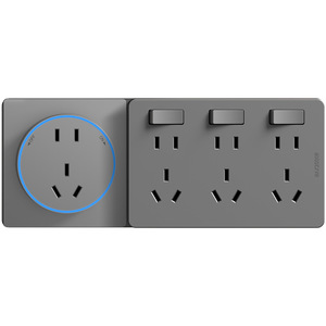 International Electric 86 Type Extendable <b>Socket</b> 8 Outlets Wall Mounted <b>With</b> <b>Usb</b> Port Standard Grounding PC Material - Product Image 2