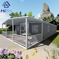 Bon marché 40 pieds 20 pieds Maison préfabriquée extensible en conteneur mobile Maison portable préfabriquée en acier léger de 4 chambres à coucher