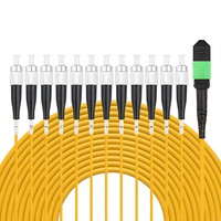 Kabel Patch Cord Fiber Optik Single Mode 12 Core MPO/APC Female ke FC UPC SM Tipe B 9/125 untuk Data Center Fiber Terminal Box FTTH